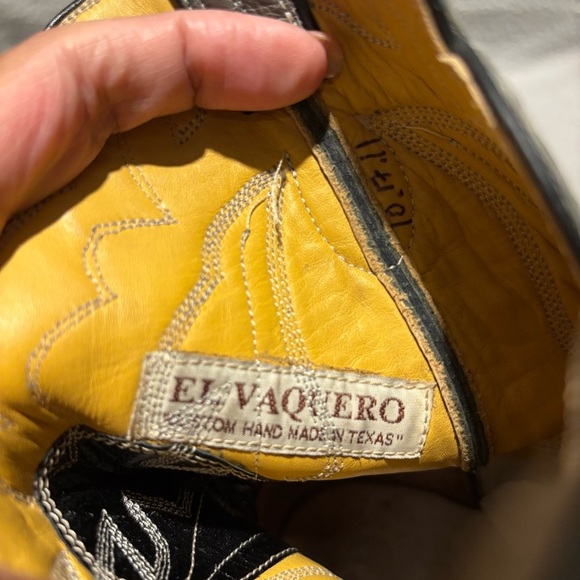 El Vaquero unisex dark gray western cowboy boots custom handmade in Texas - Picture 8 of 12